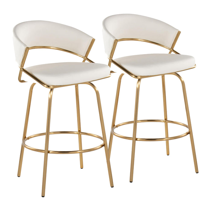 Jie - Glam Fixed Height Counter Stool (Set of 2)