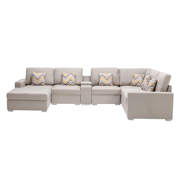 Nolan - 7 Piece Sectional Sofa With Pillows And Interchangeable Legs