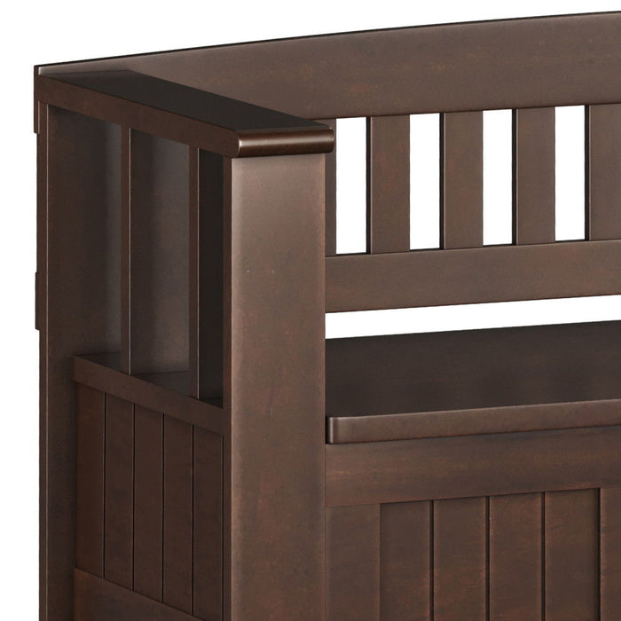 Acadian - Entryway Storage Bench With Shelf - Brown