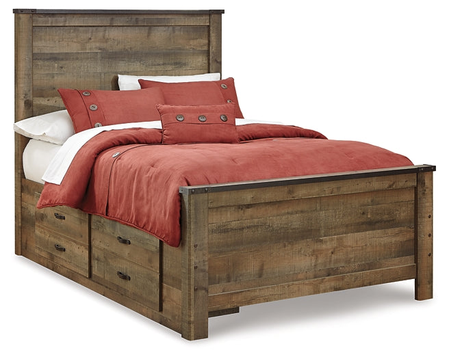 Trinell  Panel Bed With 2 Storage Drawers