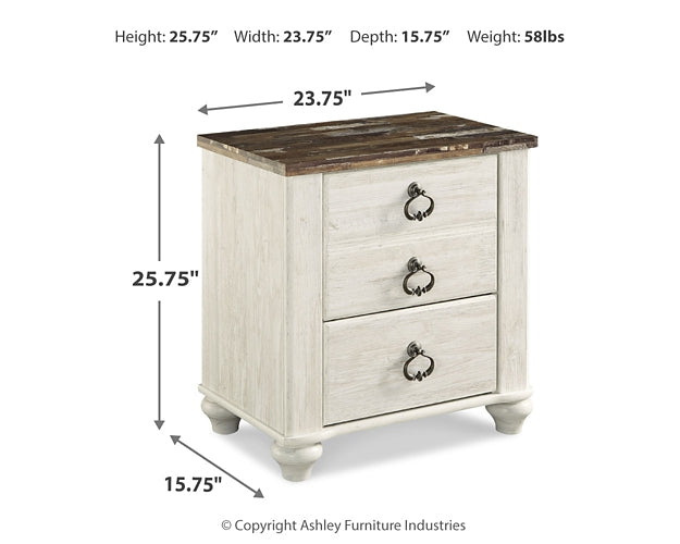 Ashley Express - Willowton Two Drawer Night Stand