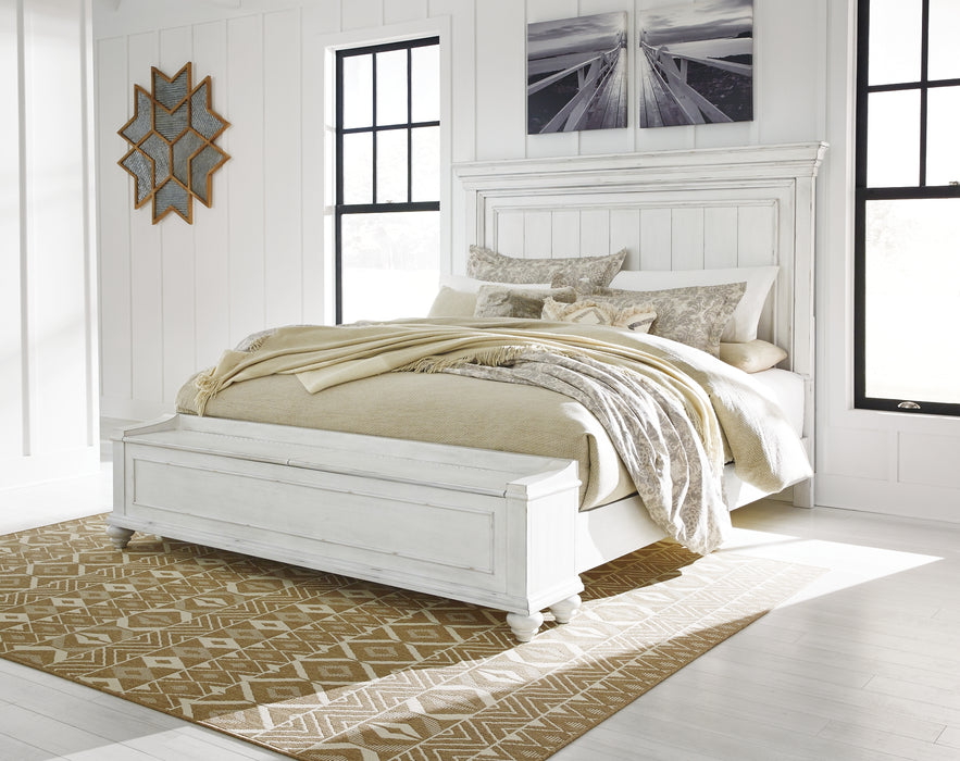 Kanwyn  Panel Bed With Storage Bench