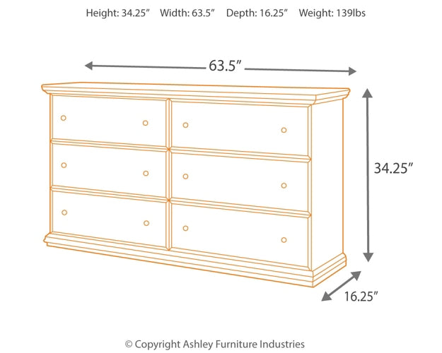 Maribel Full Panel Headboard with Dresser