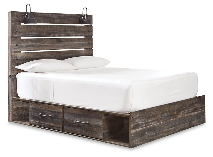 Drystan King Panel Bed with Mirrored Dresser, Chest and 2 Nightstands