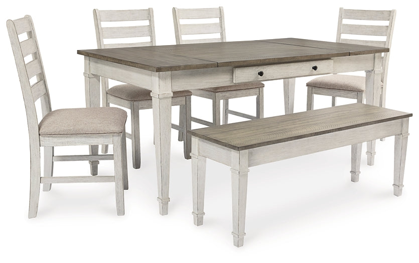 Ashley Express - Skempton Dining Table and 4 Chairs and Bench