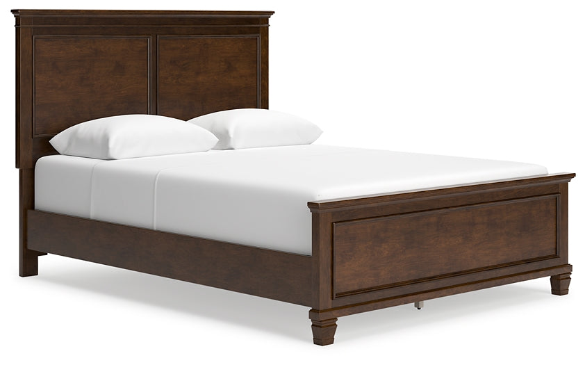 Danabrin Queen Panel Bed with Mirrored Dresser and Nightstand