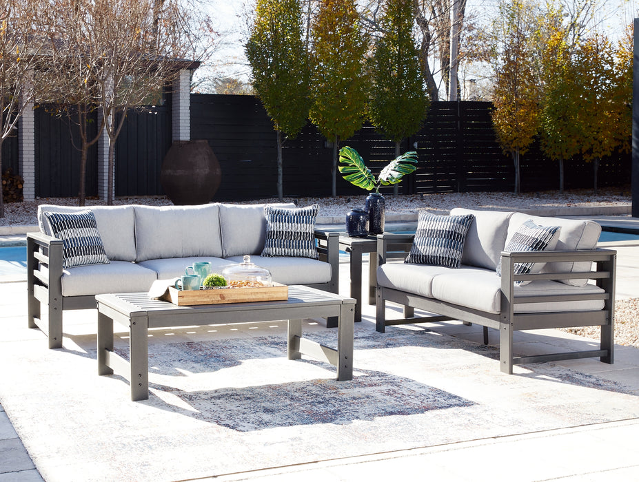 Amora Outdoor Sofa and Loveseat with Coffee Table and 2 End Tables