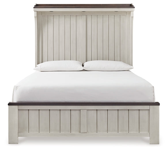 Darborn Queen Panel Bed with Mirrored Dresser, Chest and 2 Nightstands