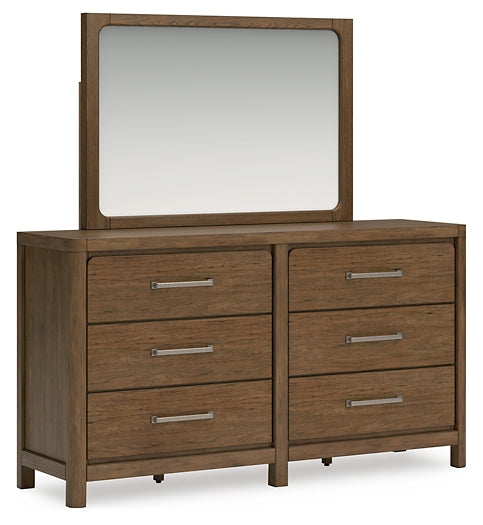 Cabalynn California King Panel Bed with Storage with Mirrored Dresser, Chest and 2 Nightstands