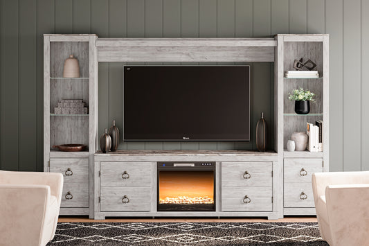 Ashley Express - Willowton 4-Piece Entertainment Center with Electric Fireplace