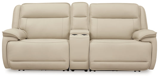 Double Deal 3-Piece Power Reclining Loveseat Sectional with Console