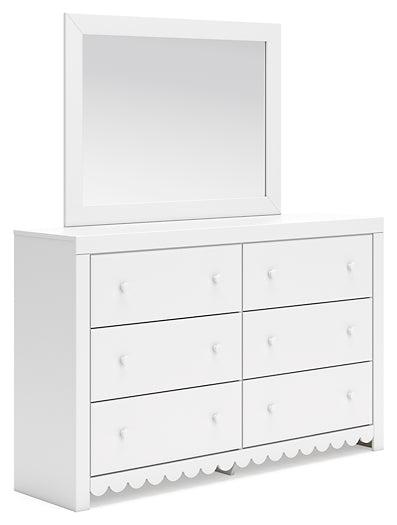 Mollviney Twin Panel Storage Bed with Mirrored Dresser, Chest and Nightstand